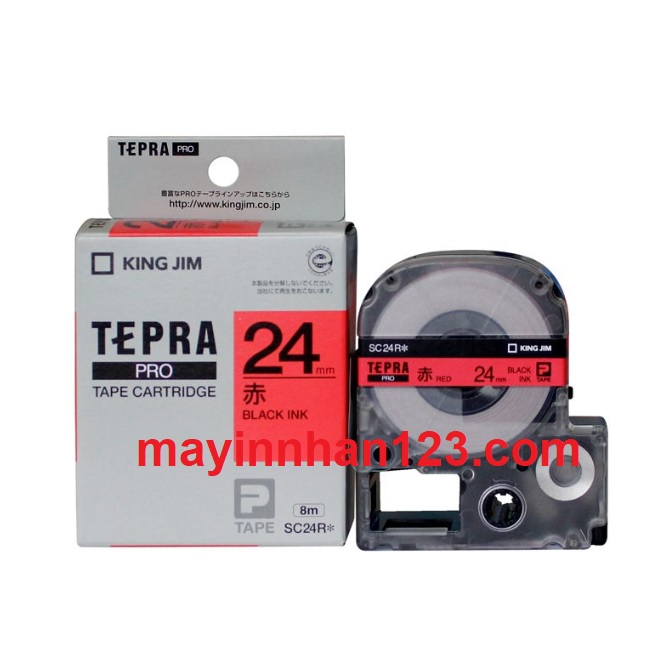 Nhãn in SC24R | khổ 24mm x dài 8m | Chữ đen trên nền đỏ 0944523668